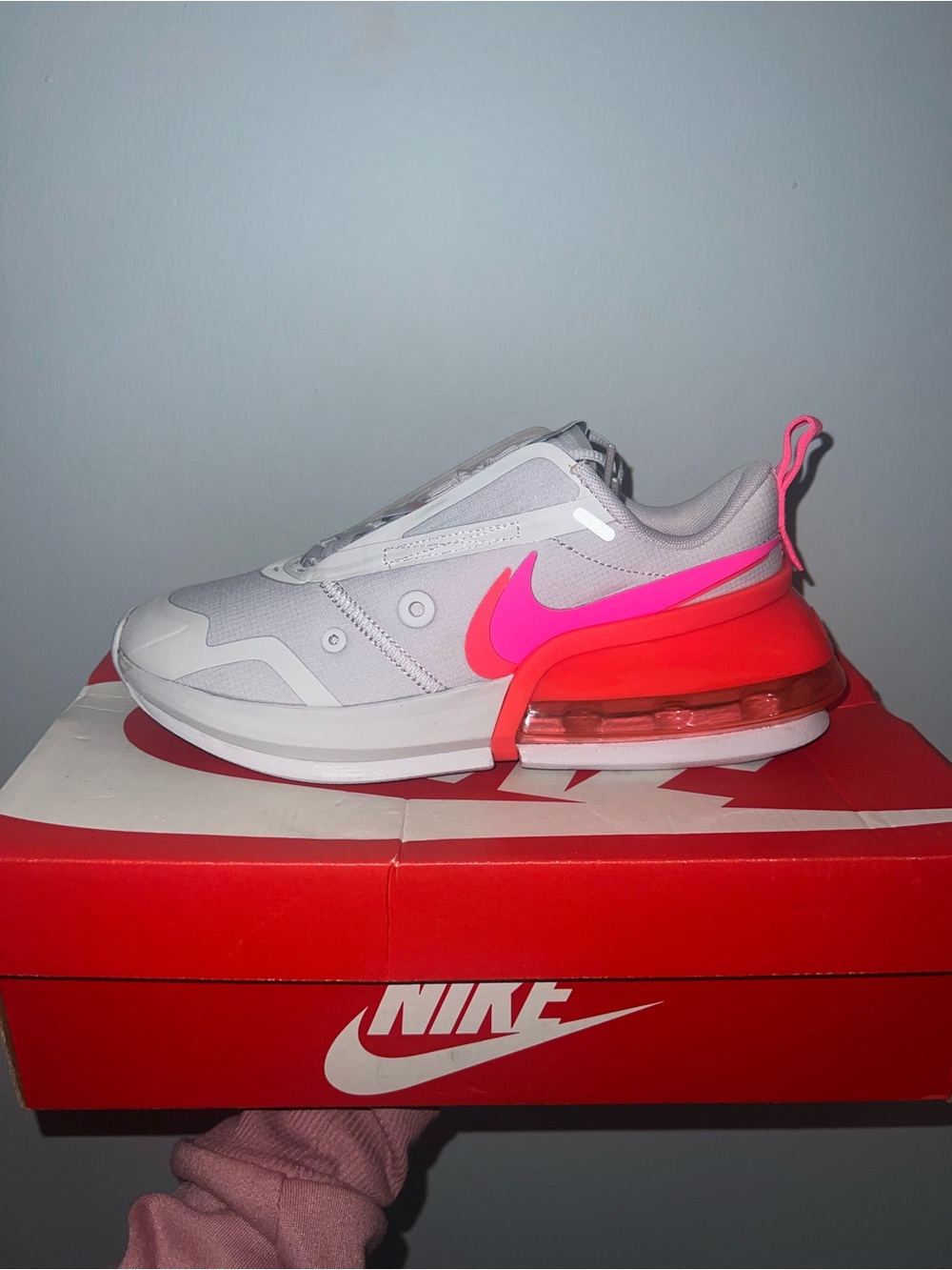 Nike Air Max Up Style Trainer - Gray with Hot Pink